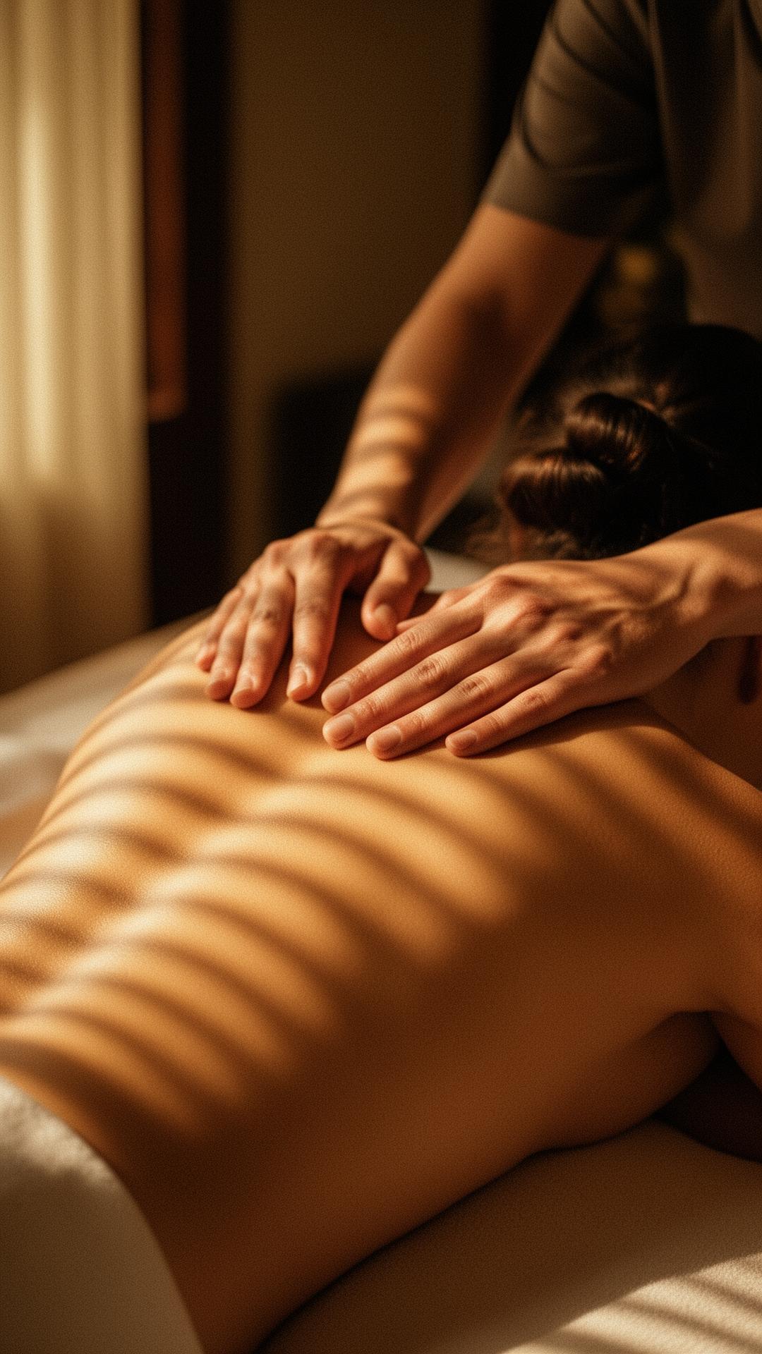A soft in-villa massage ritual in warm Bali light